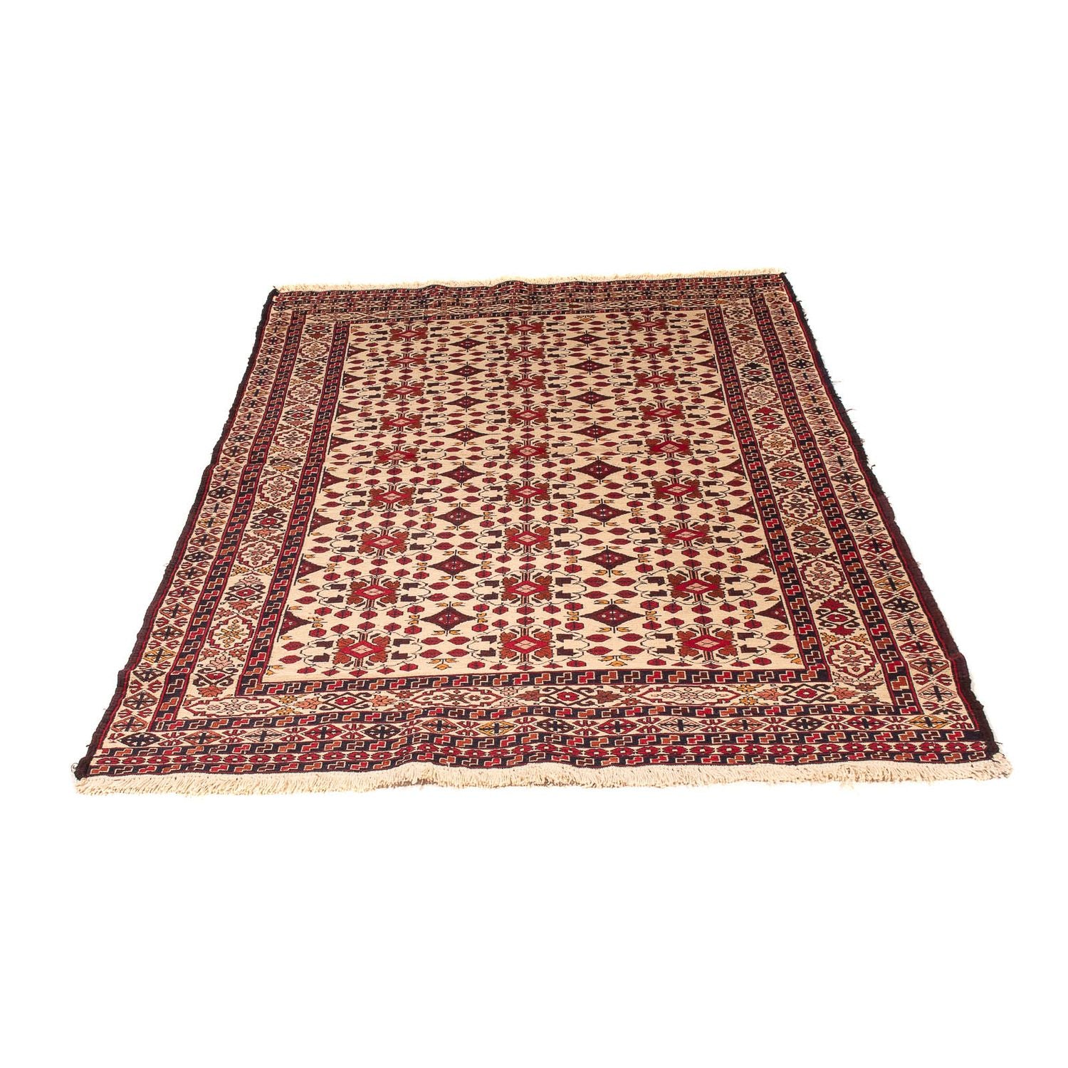 Kelim-tæppe - orientalsk - 200 x 126 cm - lys brun