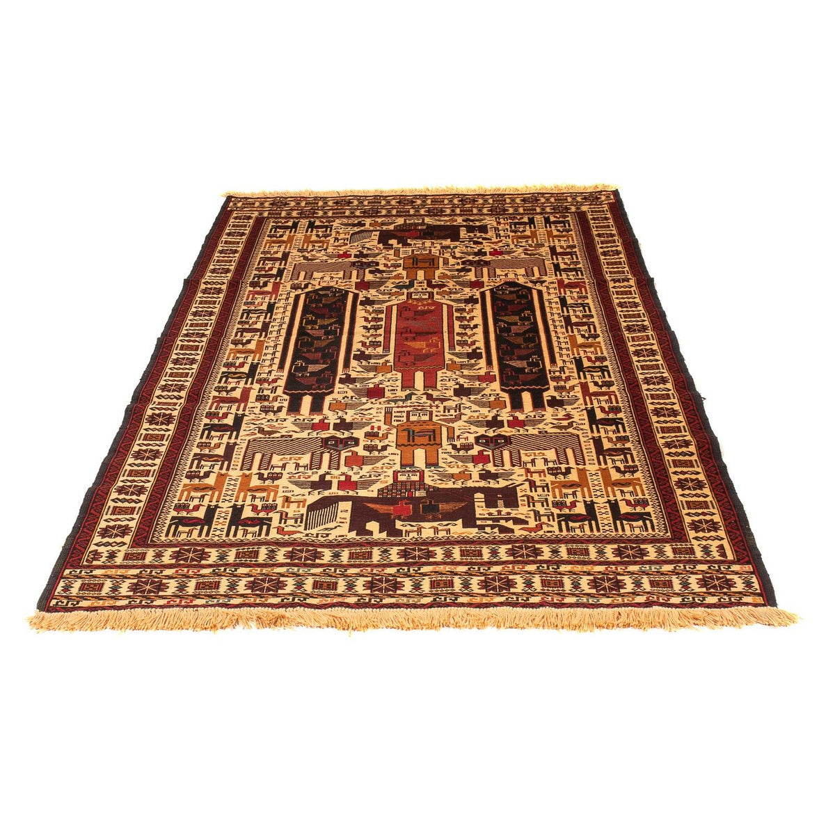 Kelim-tæppe - orientalsk - 200 x 122 cm - beige