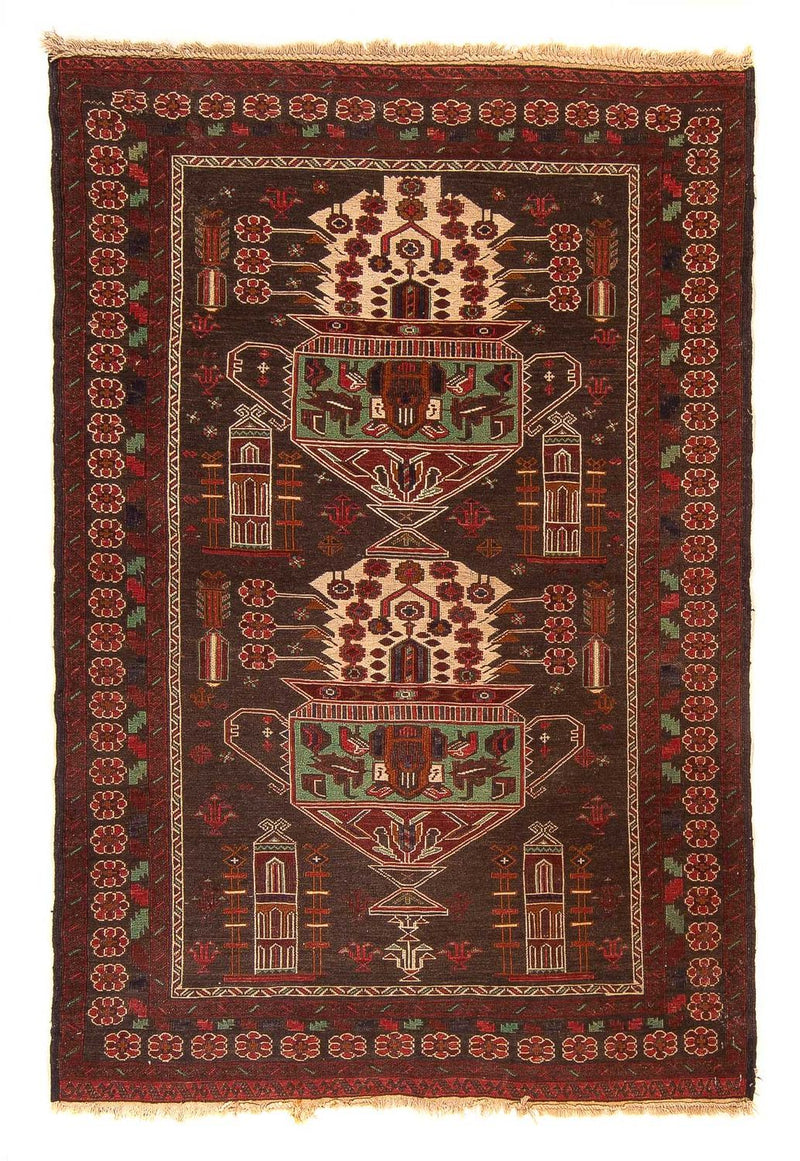 Kelim-tæppe - orientalsk - 179 x 130 cm - brun