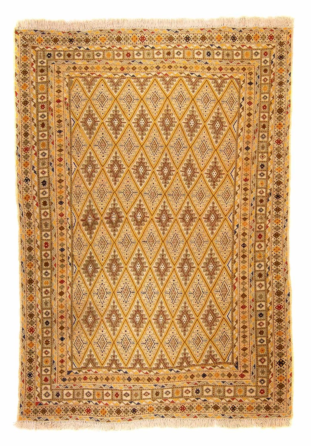 Kelim-tæppe - orientalsk - 190 x 148 cm - lys brun
