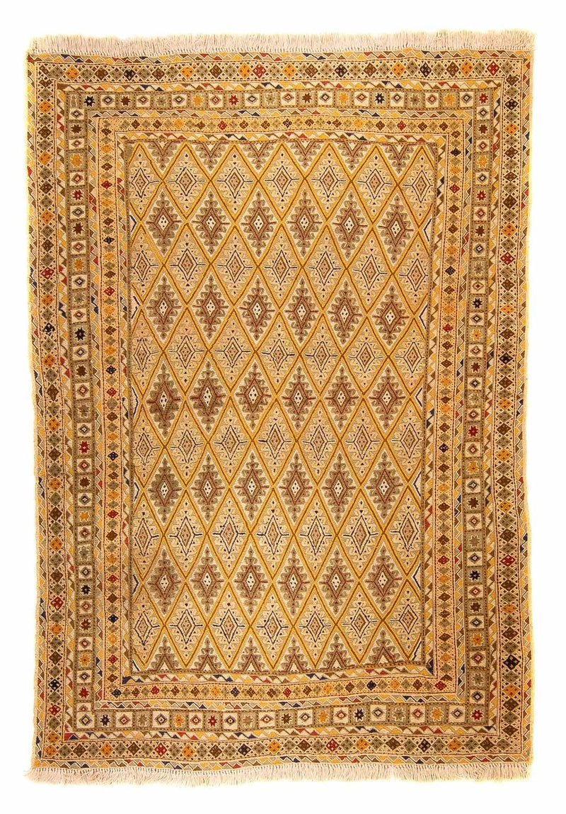 Kelim-tæppe - orientalsk - 190 x 148 cm - lys brun