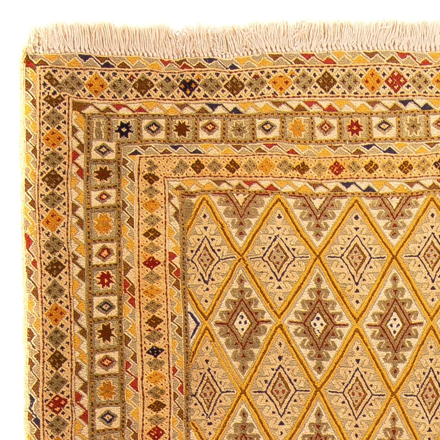 Kelim-tæppe - orientalsk - 190 x 148 cm - lys brun
