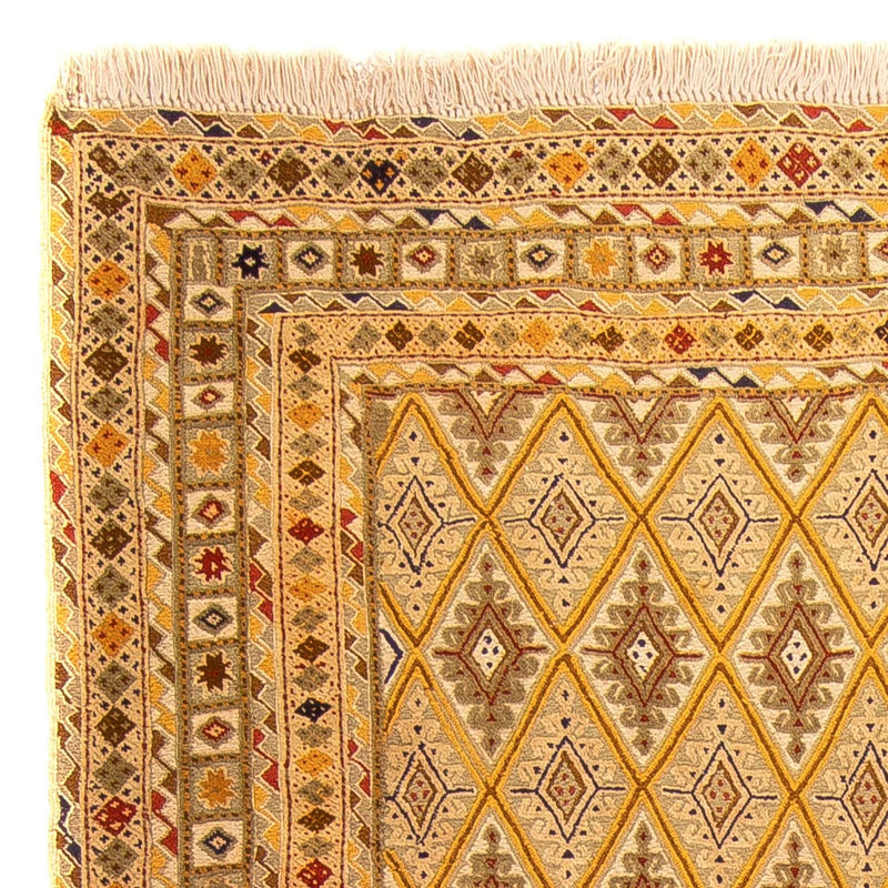 Kelim-tæppe - orientalsk - 190 x 148 cm - lys brun