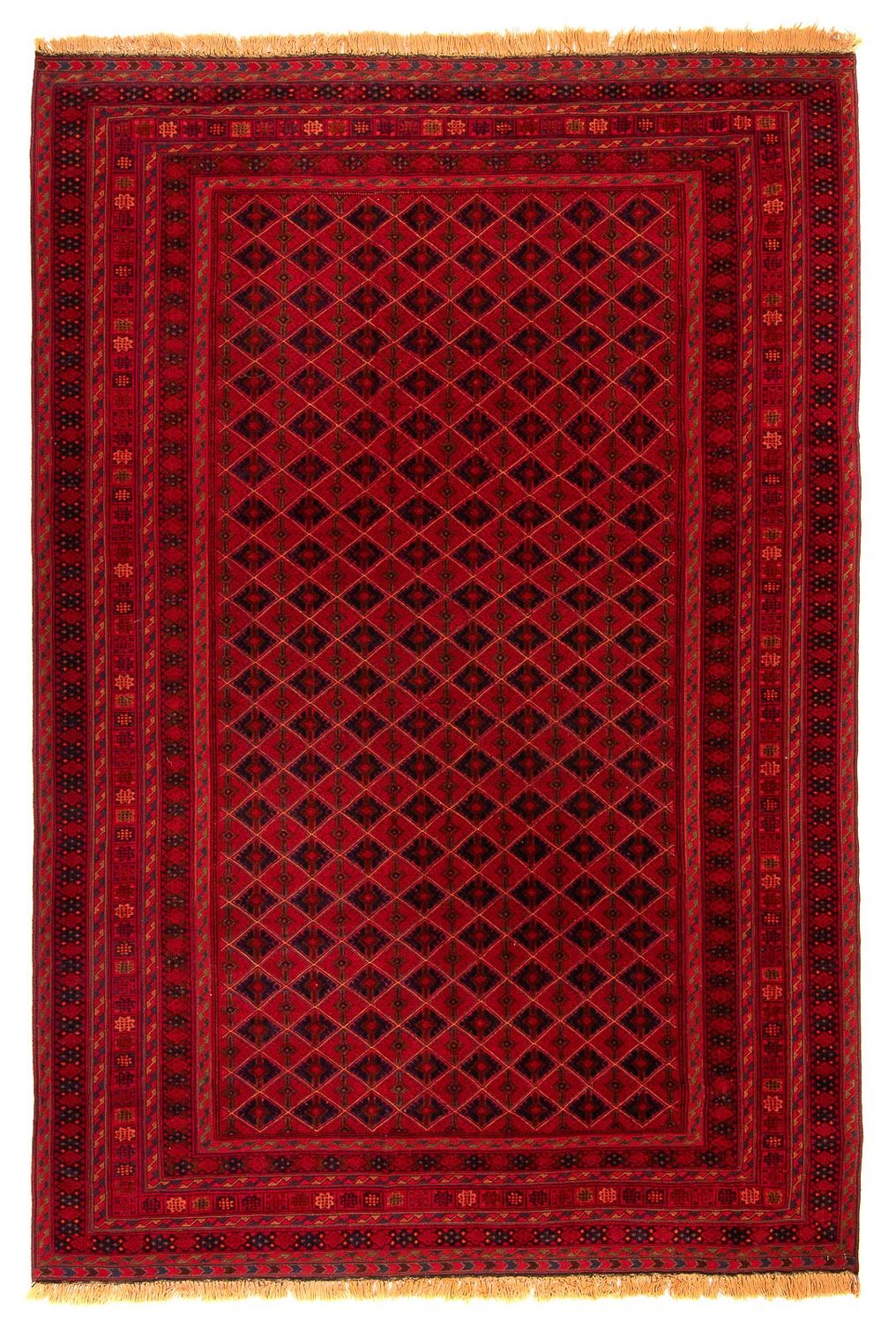 Afghansk tæppe - Bukhara - 283 x 208 cm - mørkerød