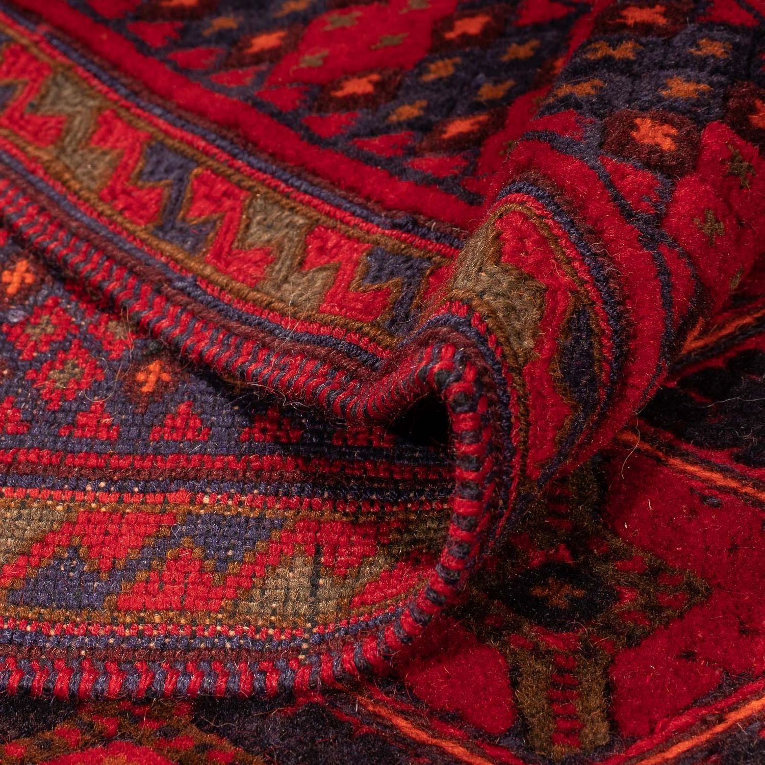 Afghansk tæppe - Bukhara - 283 x 208 cm - mørkerød