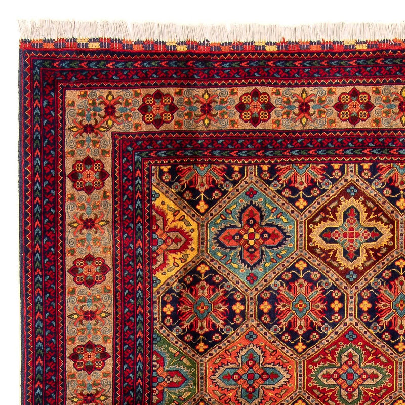 Afghansk tæppe - 299 x 192 cm - flerfarvet