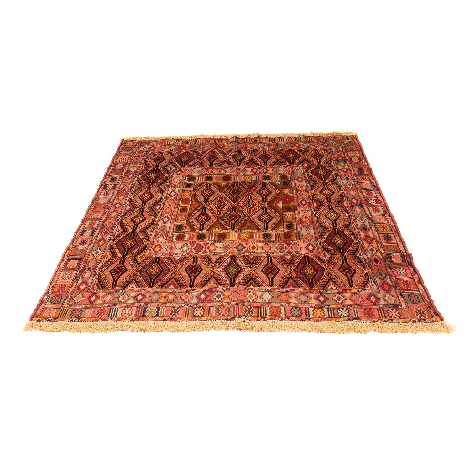 Kelim-tæppe - orientalsk - 175 x 147 cm - flerfarvet
