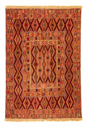 Kelim-tæppe - orientalsk - 181 x 147 cm - flerfarvet