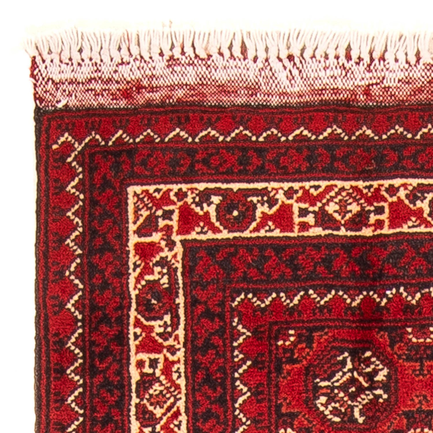 Afghansk tæppe - 100 x 69 cm - mørkerød