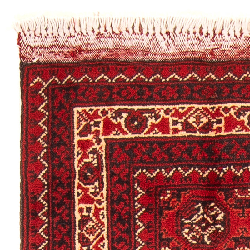Afghansk tæppe - 100 x 69 cm - mørkerød