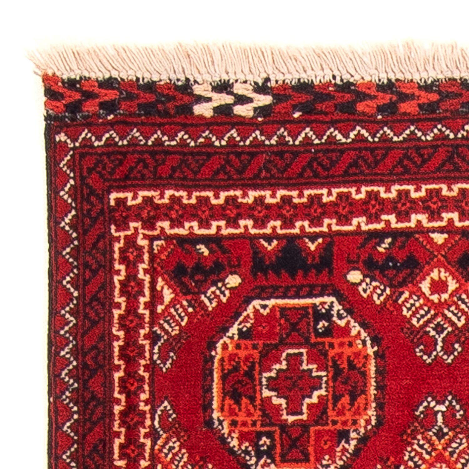 Løber Afghansk tæppe - 106 x 49 cm - mørkerød