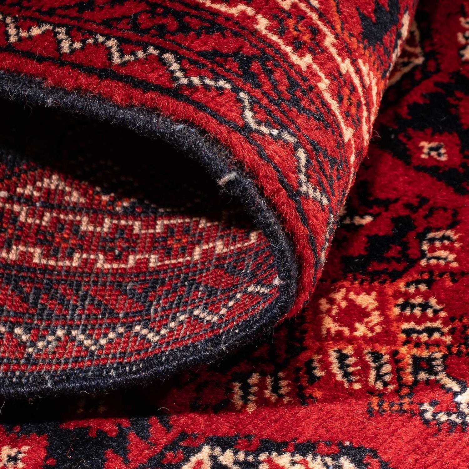 Løber Afghansk tæppe - 106 x 49 cm - mørkerød