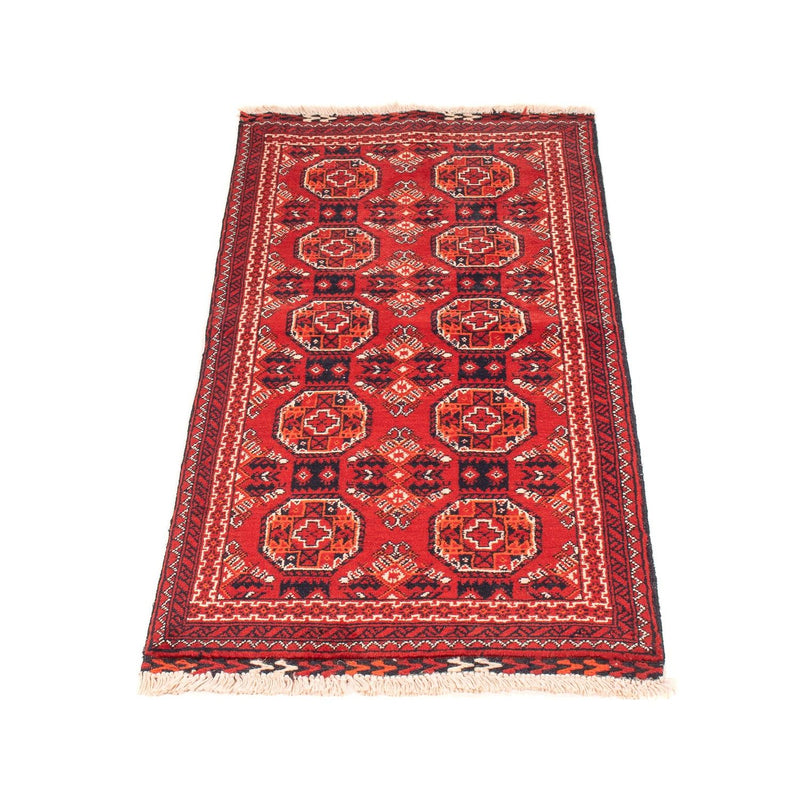 Løber Afghansk tæppe - 106 x 49 cm - mørkerød