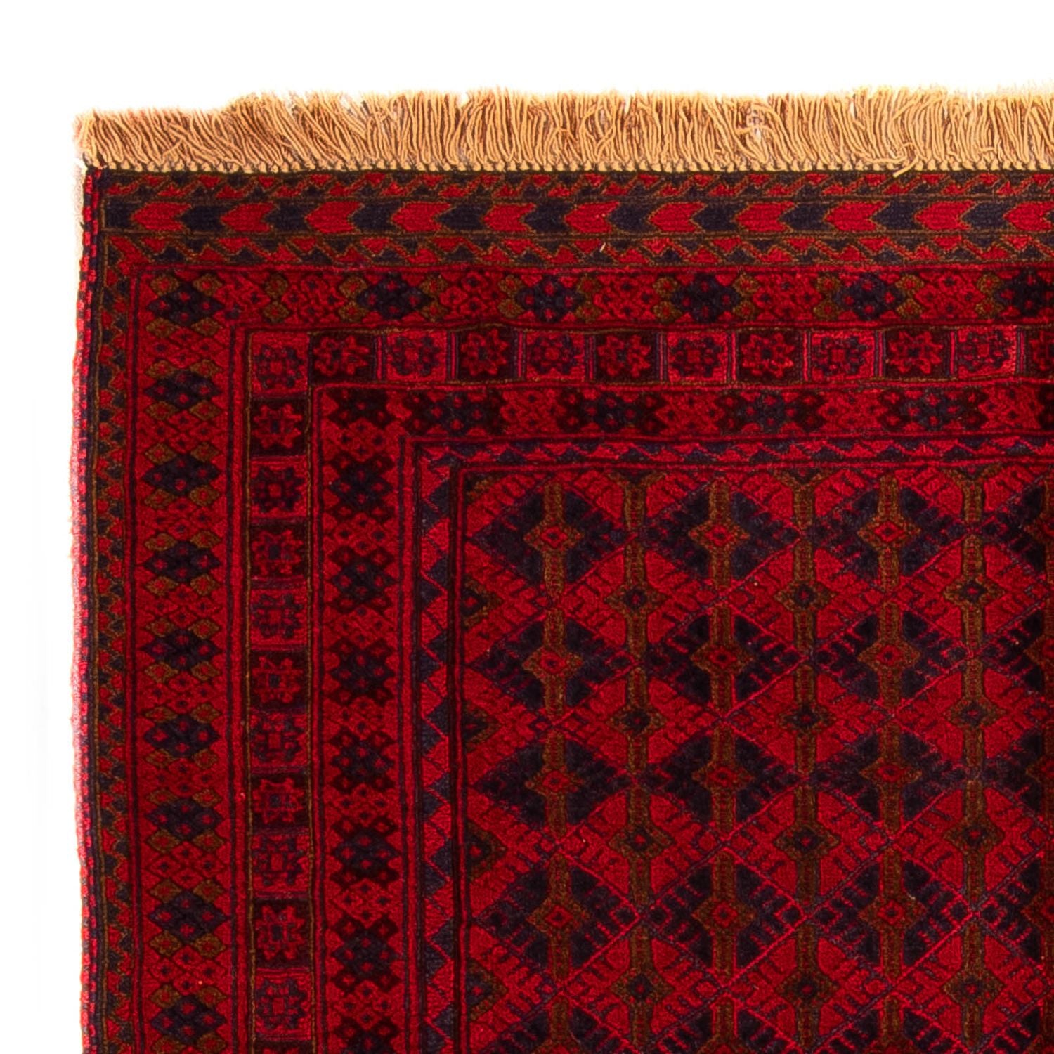 Kelim-tæppe - orientalsk - 199 x 141 cm - mørkerød