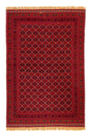 Afghansk kilim Tæppe 136x196cm - Rektangulær / Mørkerød / 136 x 196 cm Rektangulær