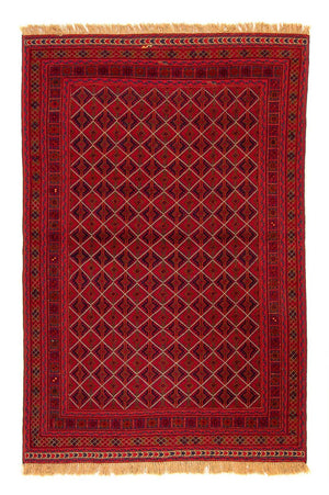 Kelim-tæppe - orientalsk - 196 x 136 cm - mørkerød