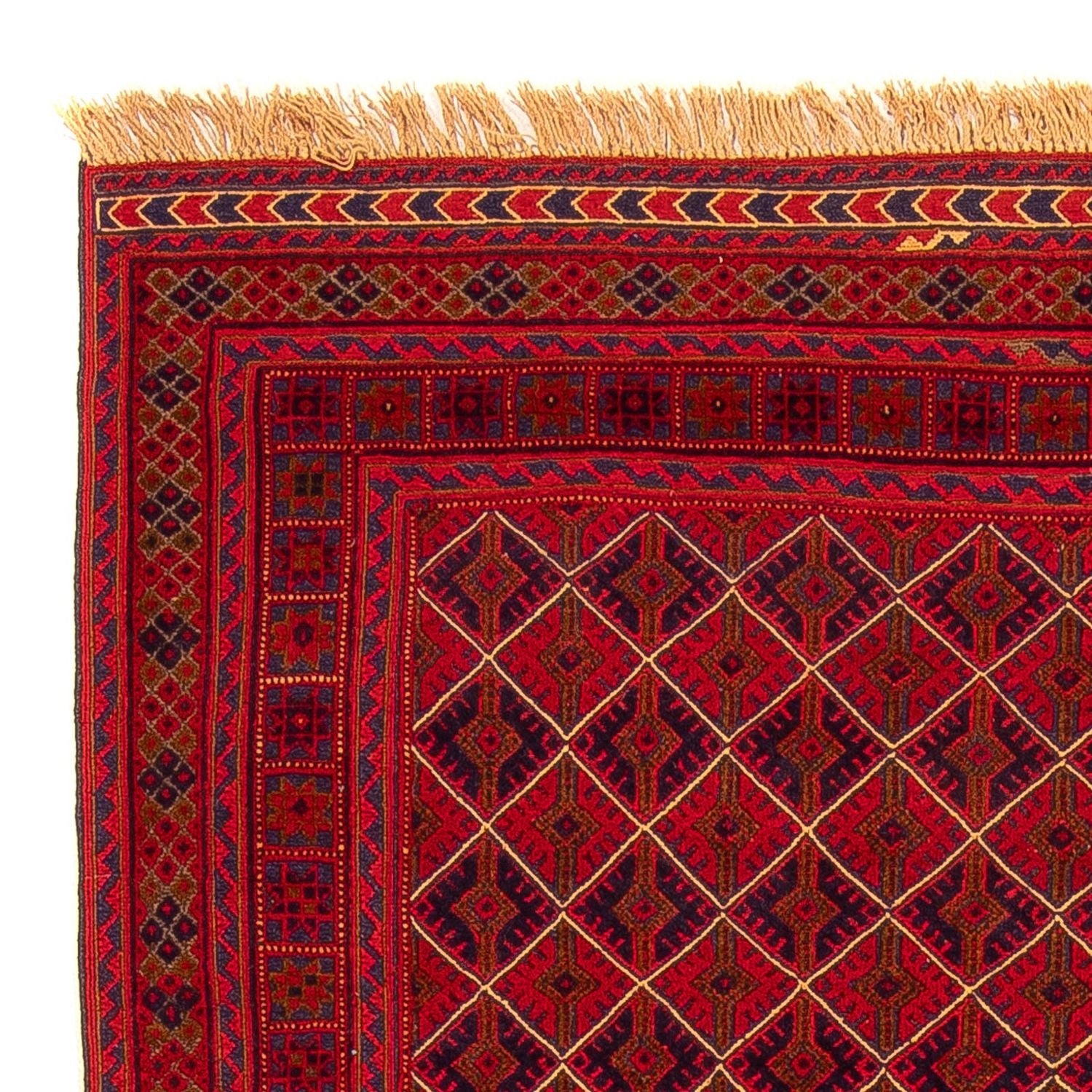 Kelim-tæppe - orientalsk - 196 x 136 cm - mørkerød