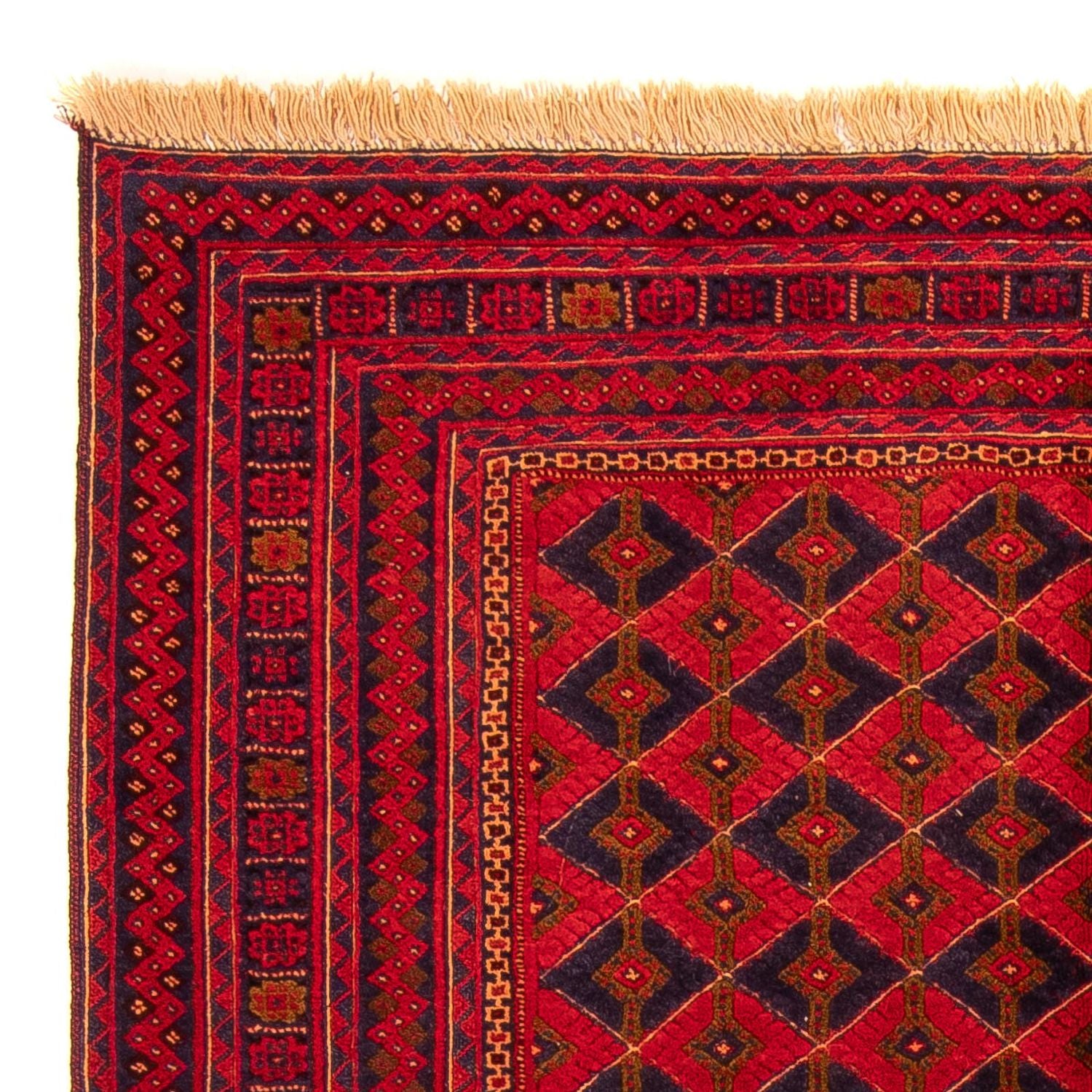 Kelim-tæppe - orientalsk - 198 x 151 cm - mørkerød