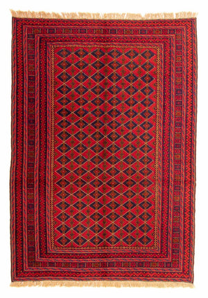 Kelim-tæppe - orientalsk - 202 x 153 cm - mørkerød