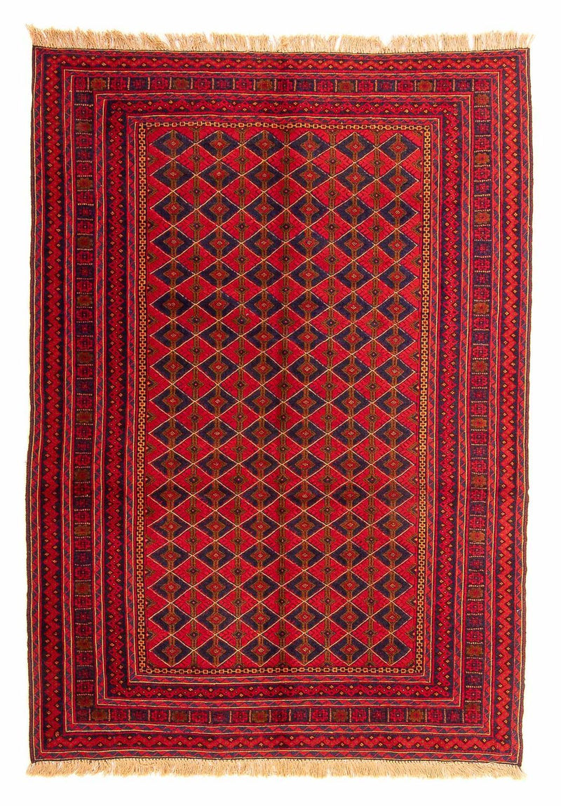 Kelim-tæppe - orientalsk - 202 x 153 cm - mørkerød