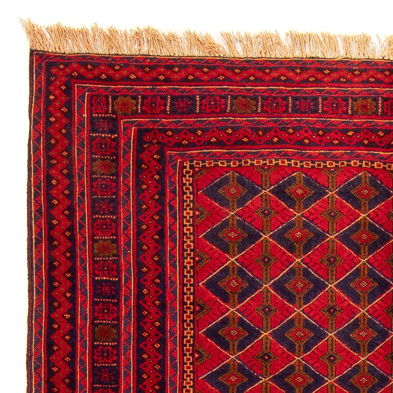 Kelim-tæppe - orientalsk - 202 x 153 cm - mørkerød