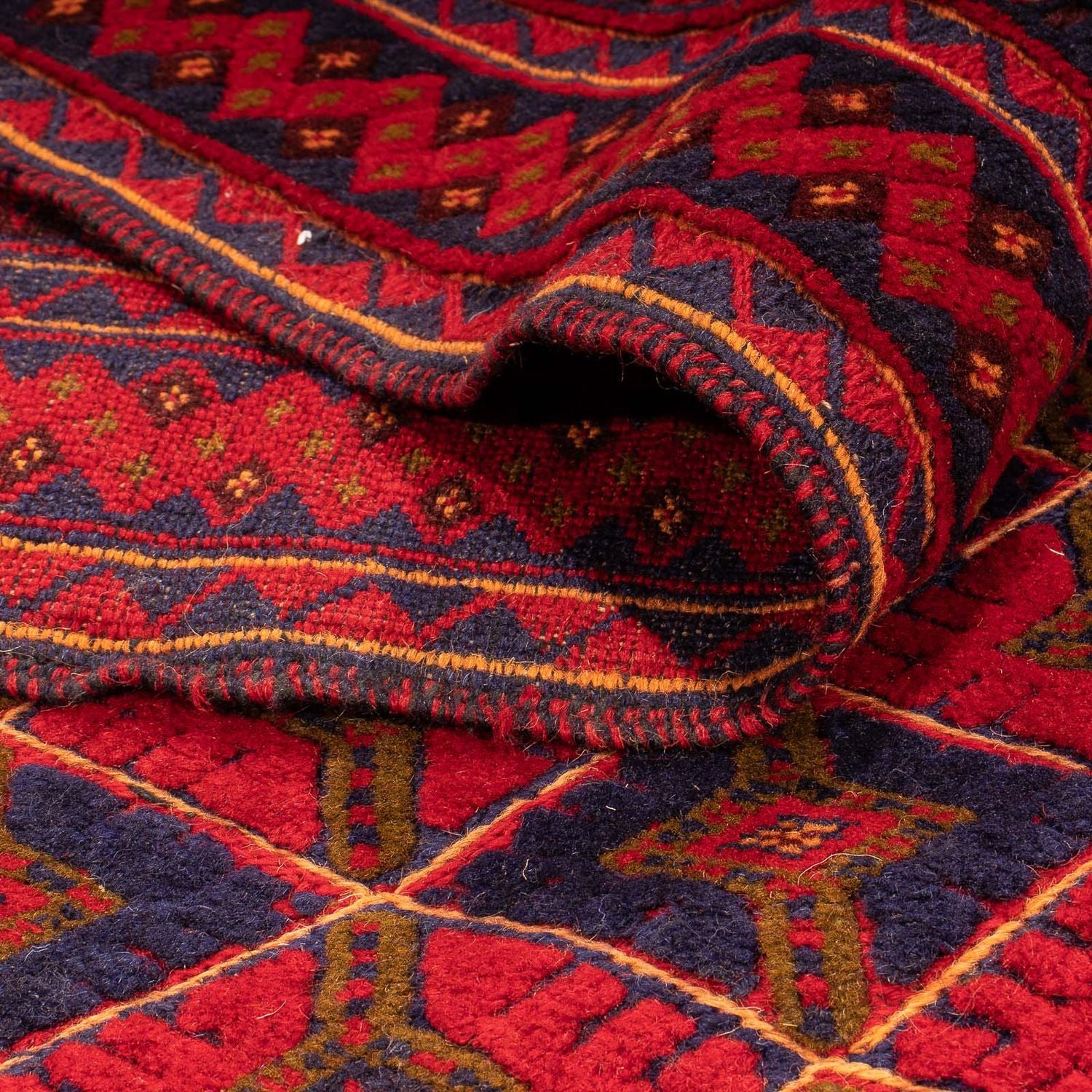 Kelim-tæppe - orientalsk - 202 x 153 cm - mørkerød