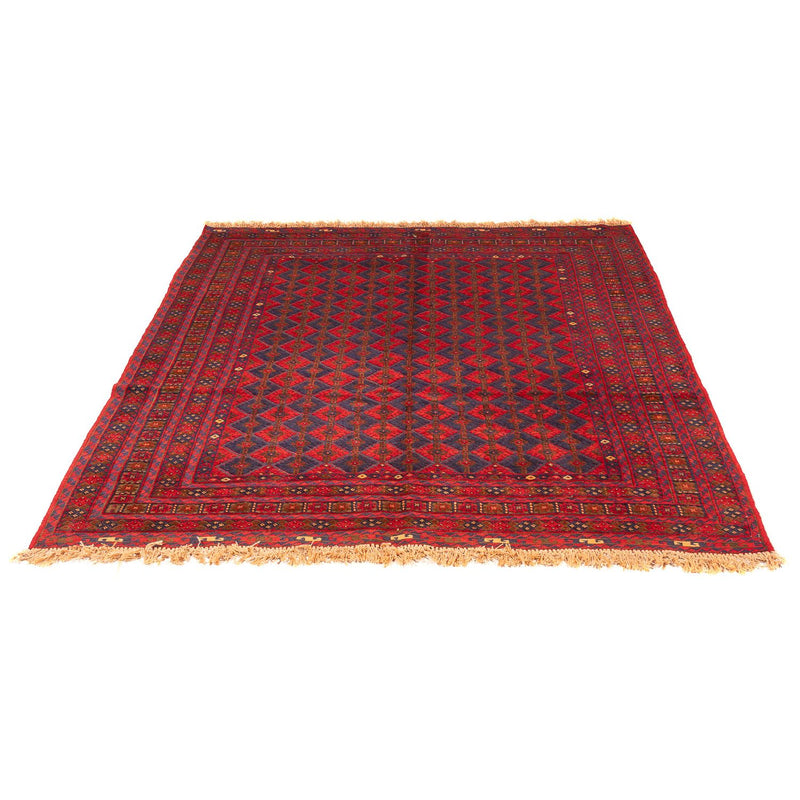 Kelim-tæppe - orientalsk firkantet  - 187 x 158 cm - mørkerød