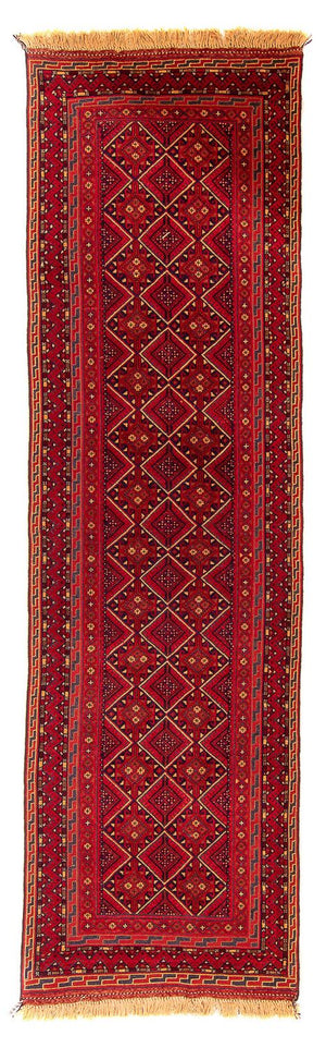 Løber Kelim-tæppe - orientalsk - 279 x 81 cm - mørkerød