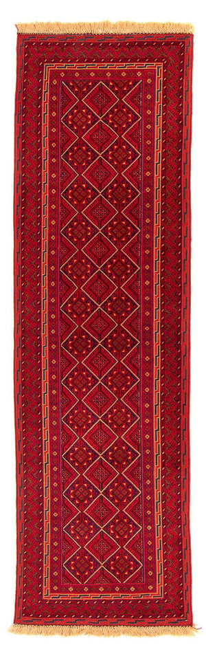 Løber Kelim-tæppe - orientalsk - 280 x 69 cm - mørkerød