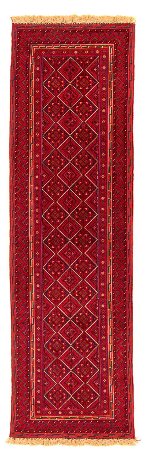 Løber Kelim-tæppe - orientalsk - 280 x 69 cm - mørkerød