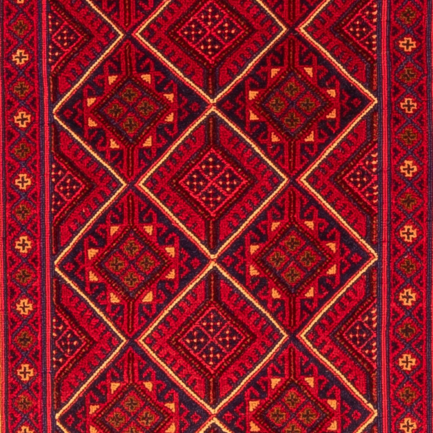 Løber Kelim-tæppe - orientalsk - 280 x 69 cm - mørkerød