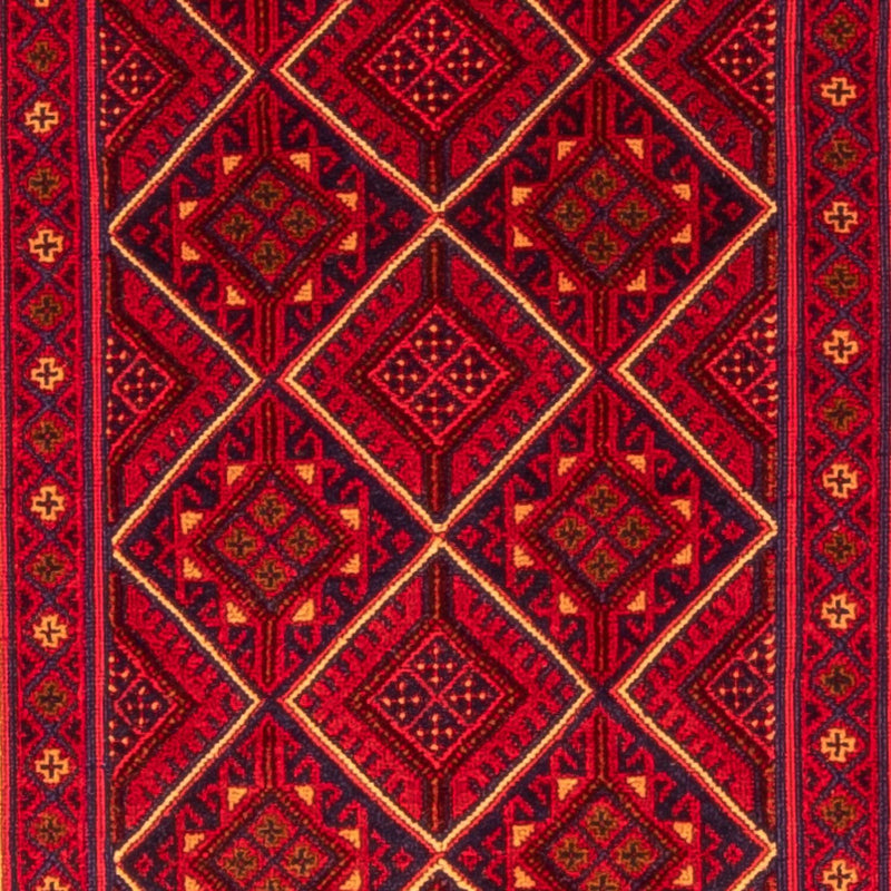 Løber Kelim-tæppe - orientalsk - 280 x 69 cm - mørkerød