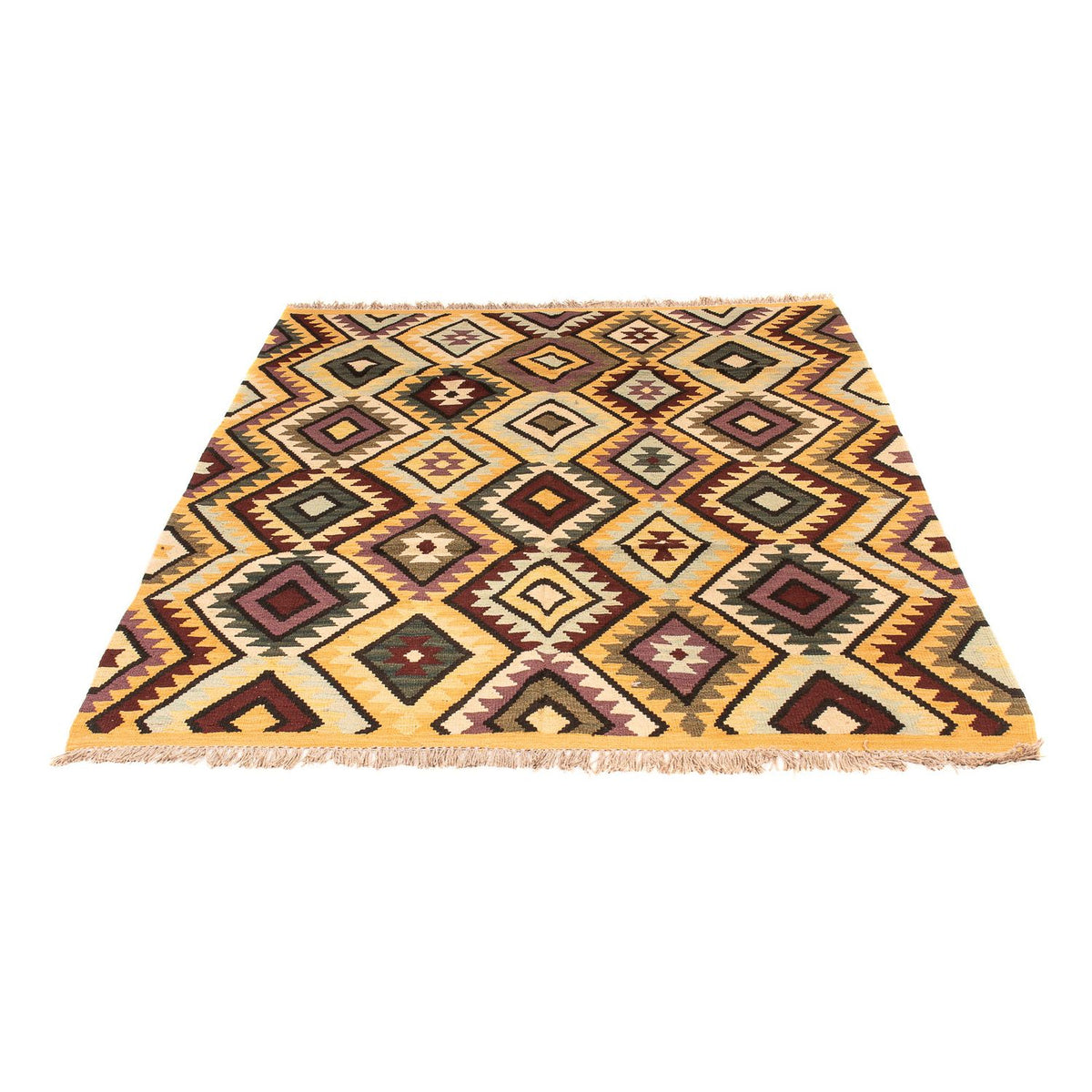 Kelim Carpet - Splash - 193 x 154 cm - flerfarvet