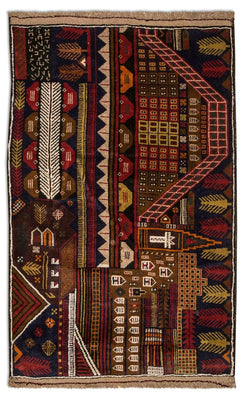 Baluch-tæppe - 140 x 85 cm - flerfarvet
