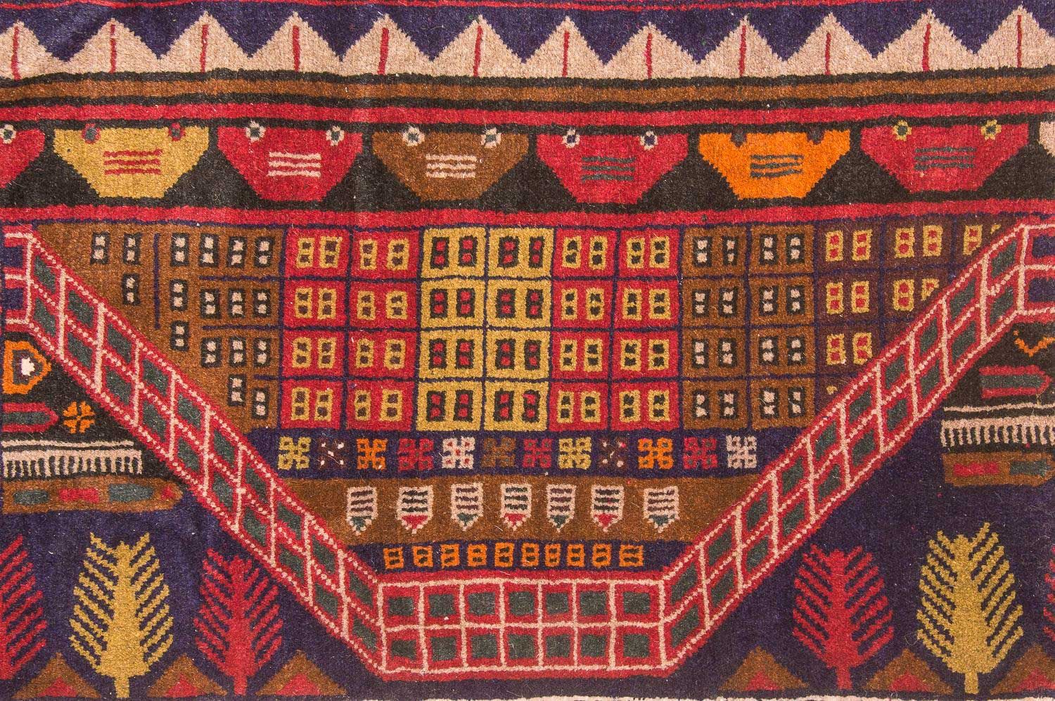 Baluch-tæppe - 140 x 85 cm - flerfarvet