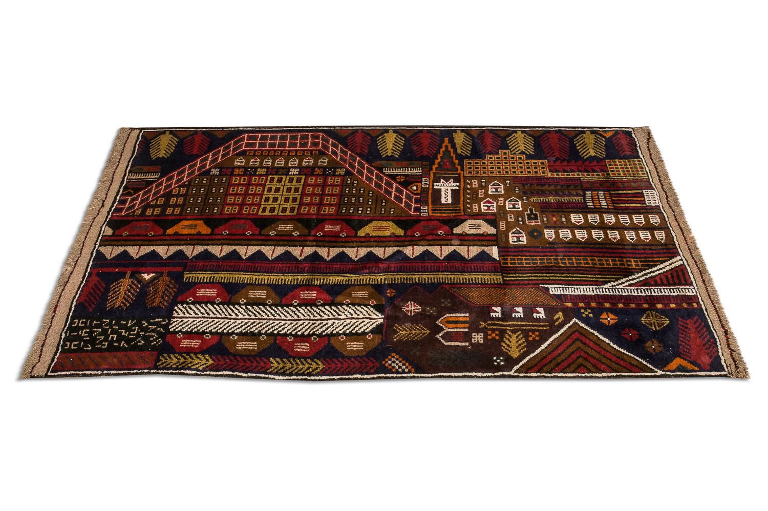 Baluch-tæppe - 140 x 85 cm - flerfarvet