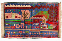 Baluch-tæppe - 135 x 89 cm - flerfarvet