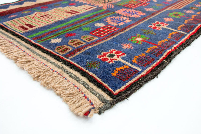 Baluch-tæppe - 135 x 89 cm - flerfarvet