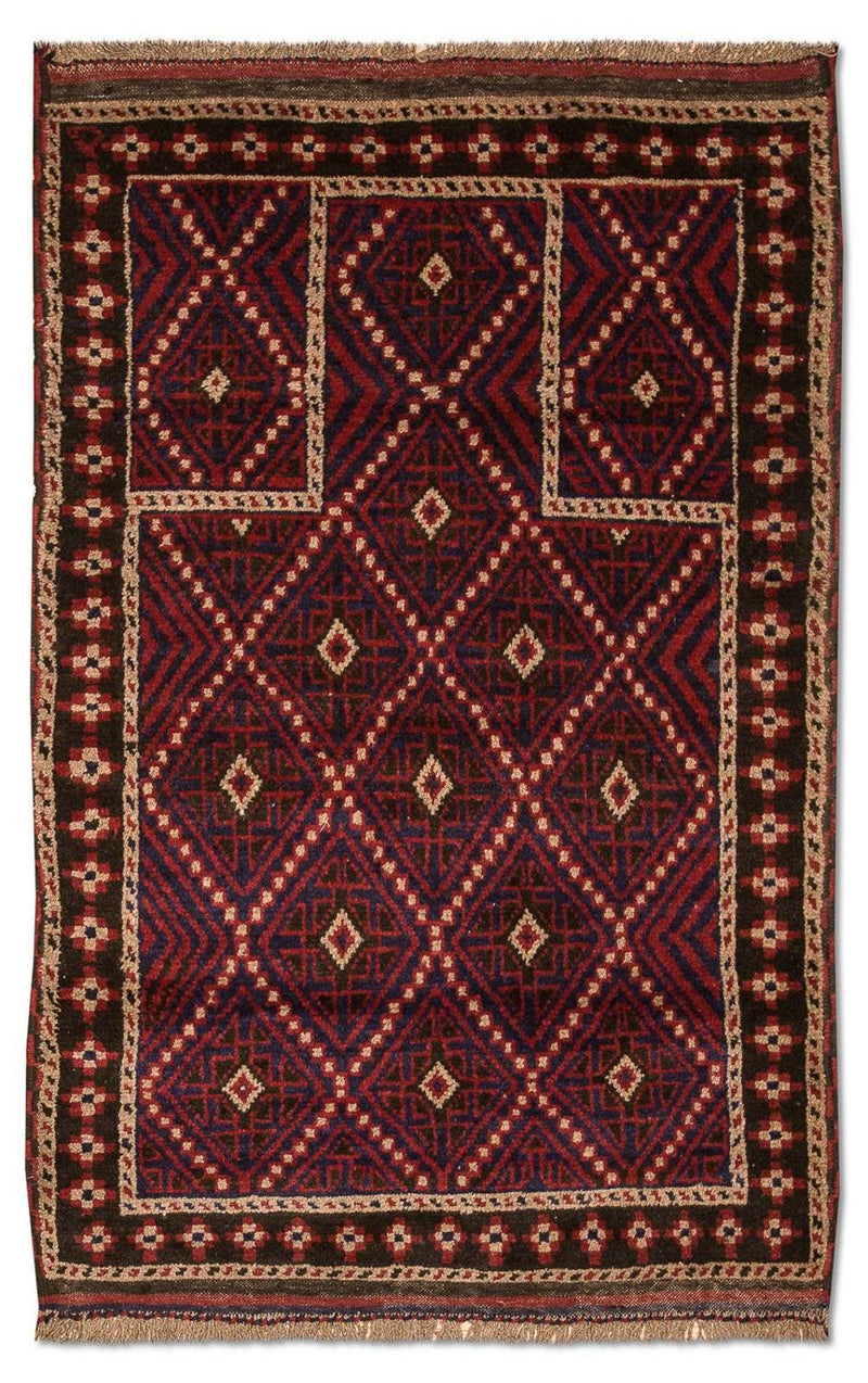 Baluch-tæppe - 127 x 85 cm - flerfarvet