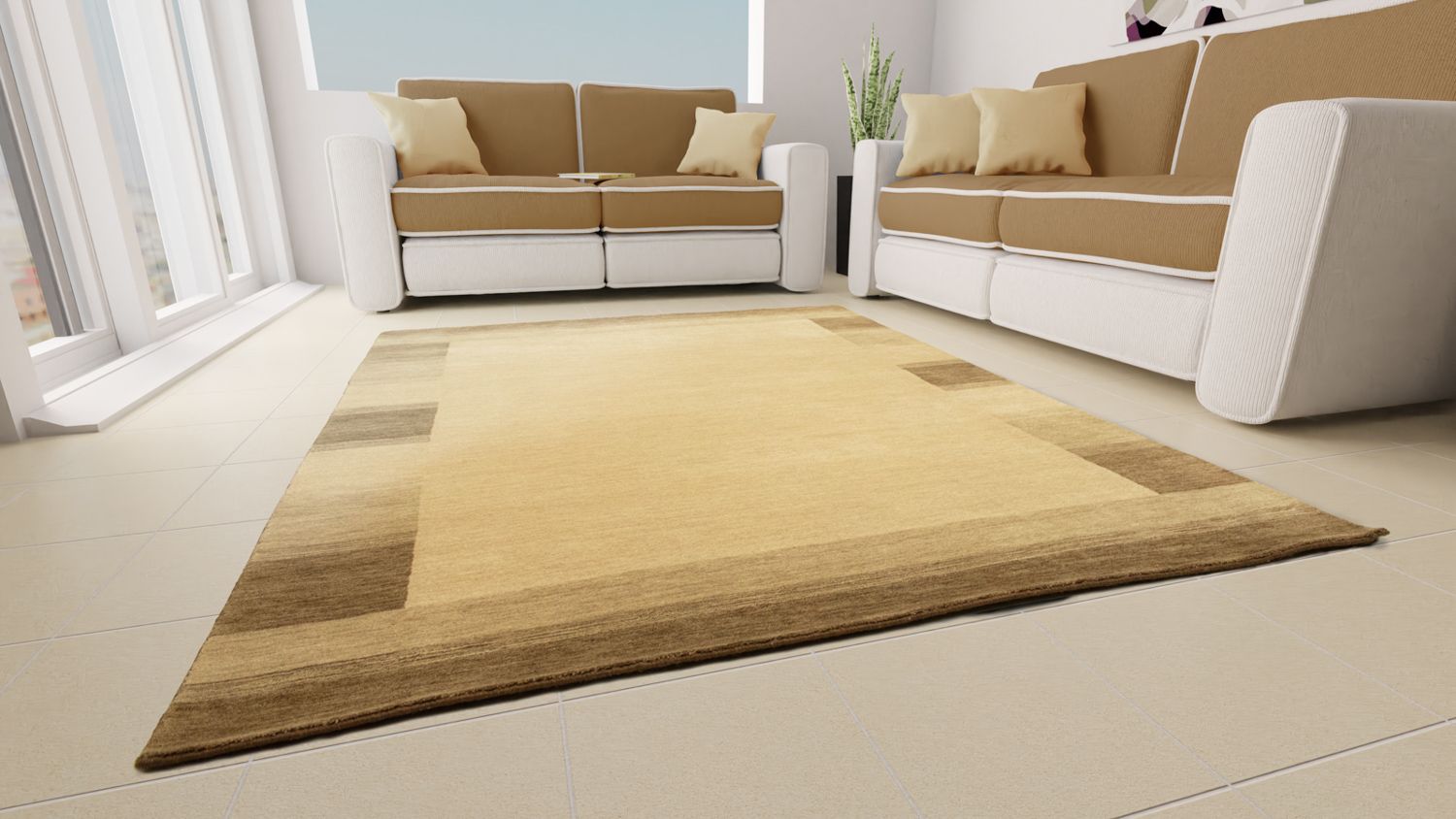 Gabbeh-tæppe - Indus - 160 x 90 cm - beige