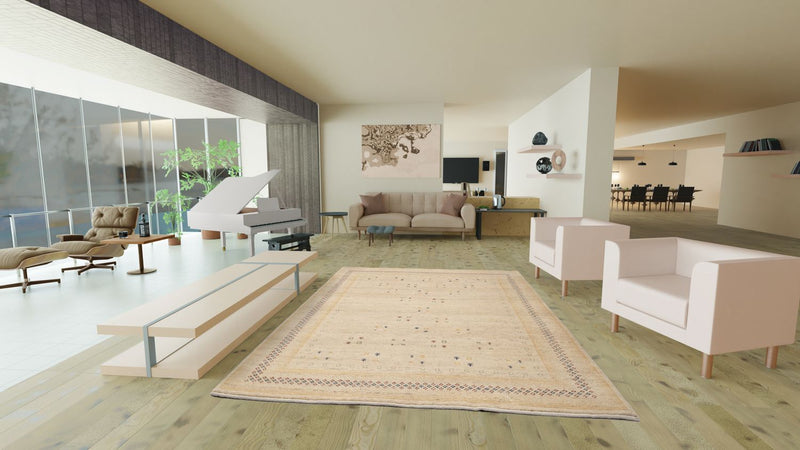 Gabbeh Tæppe - Loribaft Persisk - 400 x 300 cm - beige