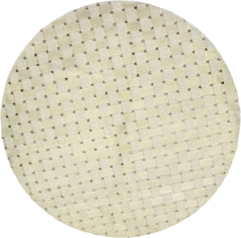 Nepal Tæppe rundt  - 150 x 150 cm - beige