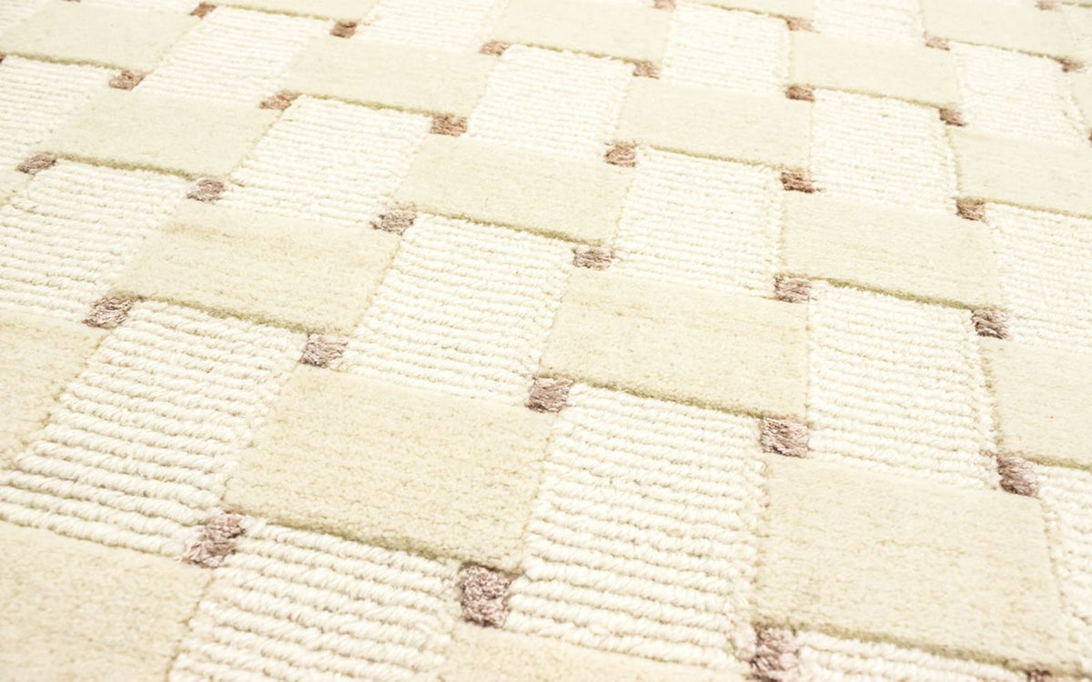 Nepal Tæppe rundt  - 150 x 150 cm - beige