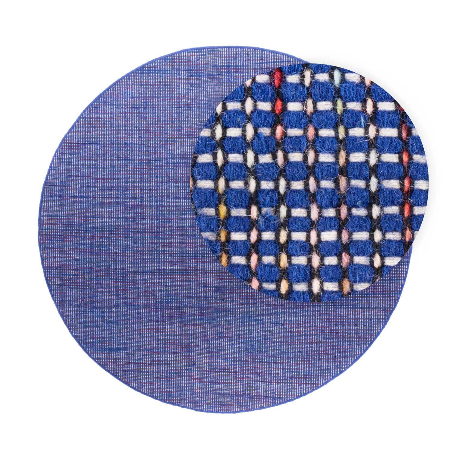 Kelim-tæppe - Trendy rundt  - 200 x 200 cm - blå