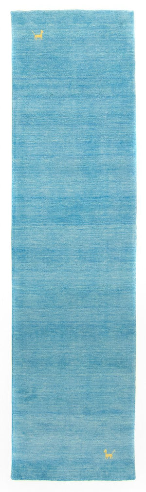 Løber Gabbeh-tæppe - Indus - 200 x 80 cm - lyseblå