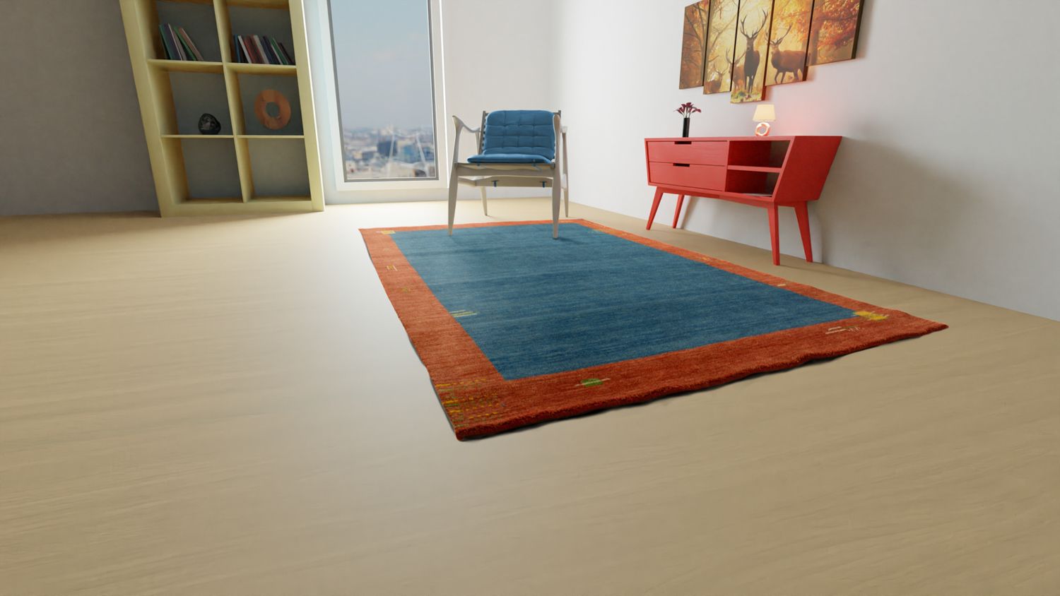 Gabbeh-tæppe - Indus - 180 x 120 cm - blå