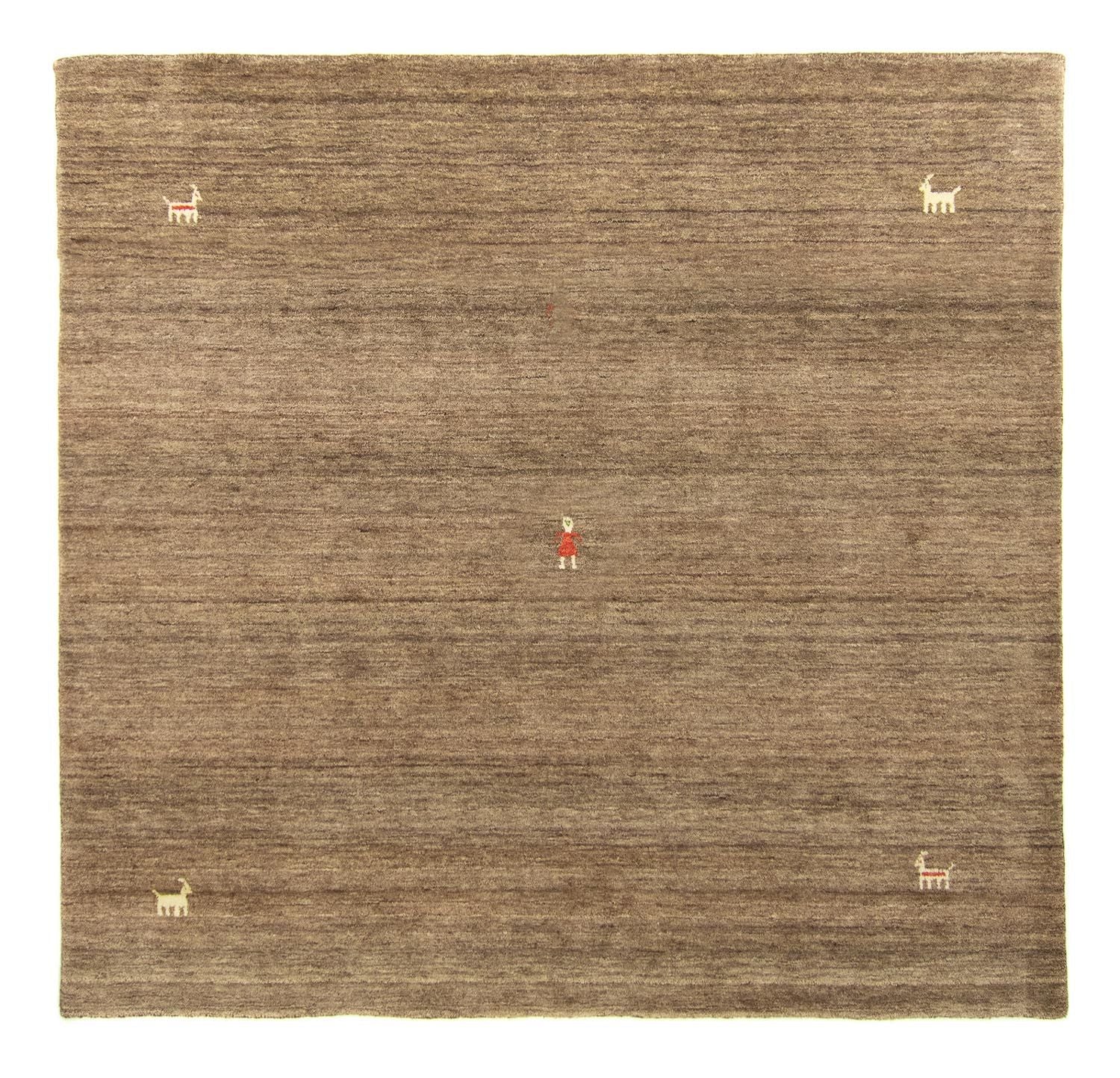 Gabbeh-tæppe - Indus rundt  - 250 x 250 cm - brun