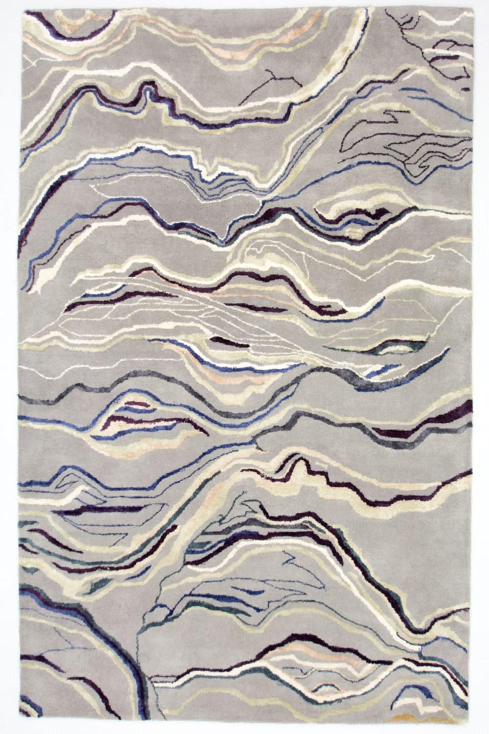 Designer tæppe - 243 x 153 cm - sølv