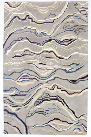 Designer tæppe - 243 x 153 cm - sølv