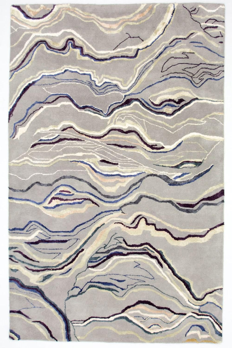 Designer tæppe - 243 x 153 cm - sølv